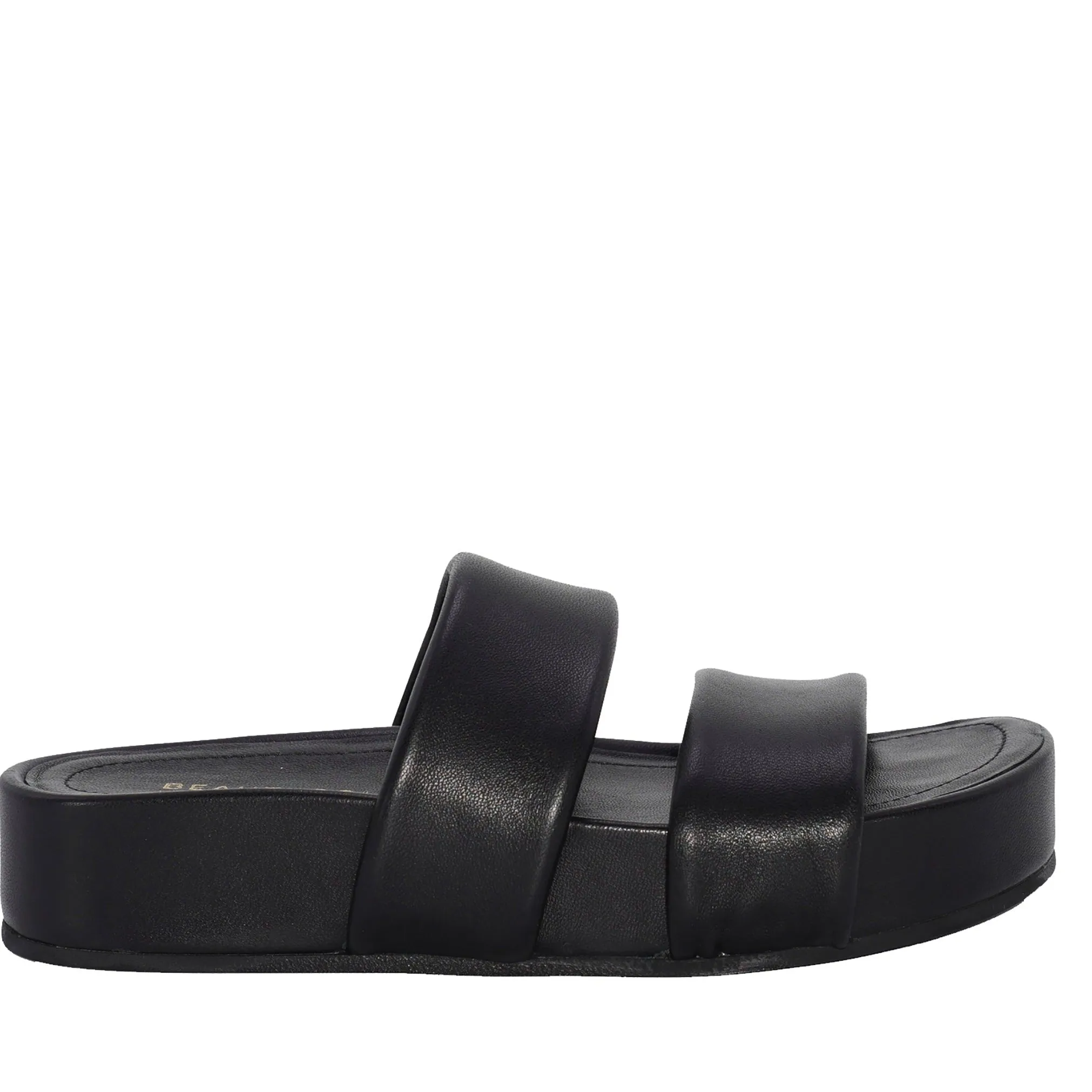 Hallie Black Leather Slide