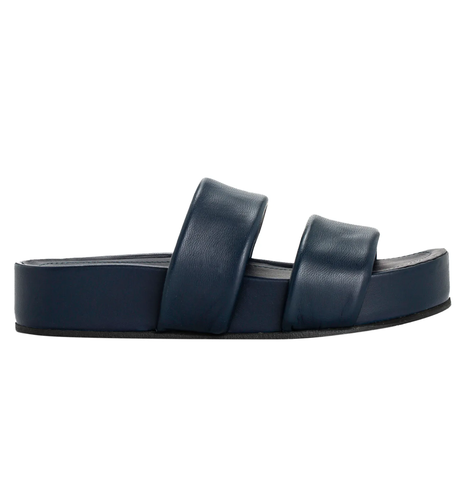 Hallie Black Leather Slide