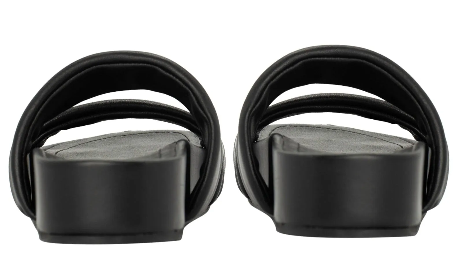 Hallie Black Leather Slide