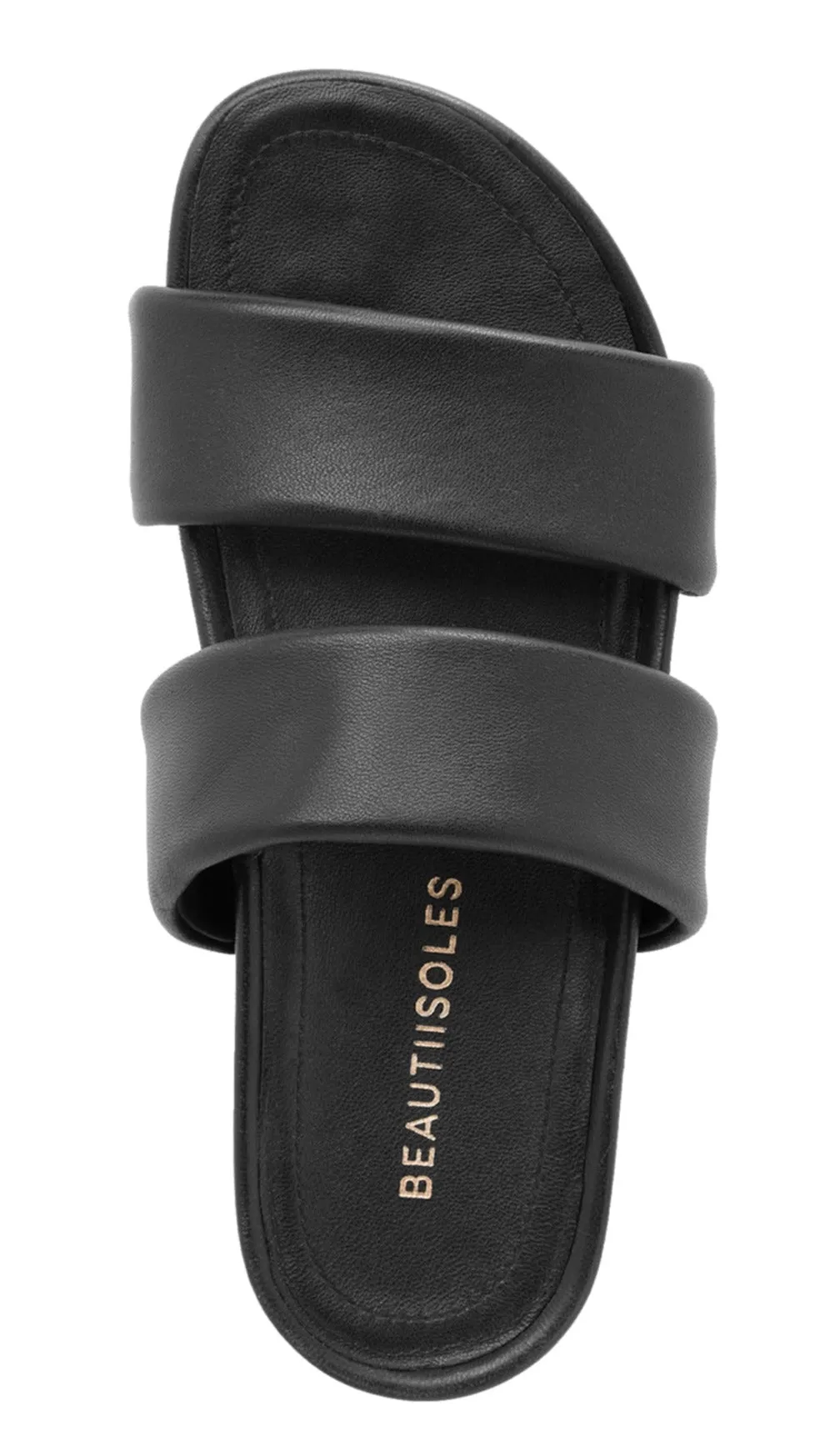 Hallie Black Leather Slide