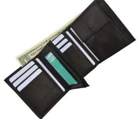 K200 (C)/Kids Genuine Leather Trifold Flap ID Credit Card Holder Coin Pocket Small Wallet