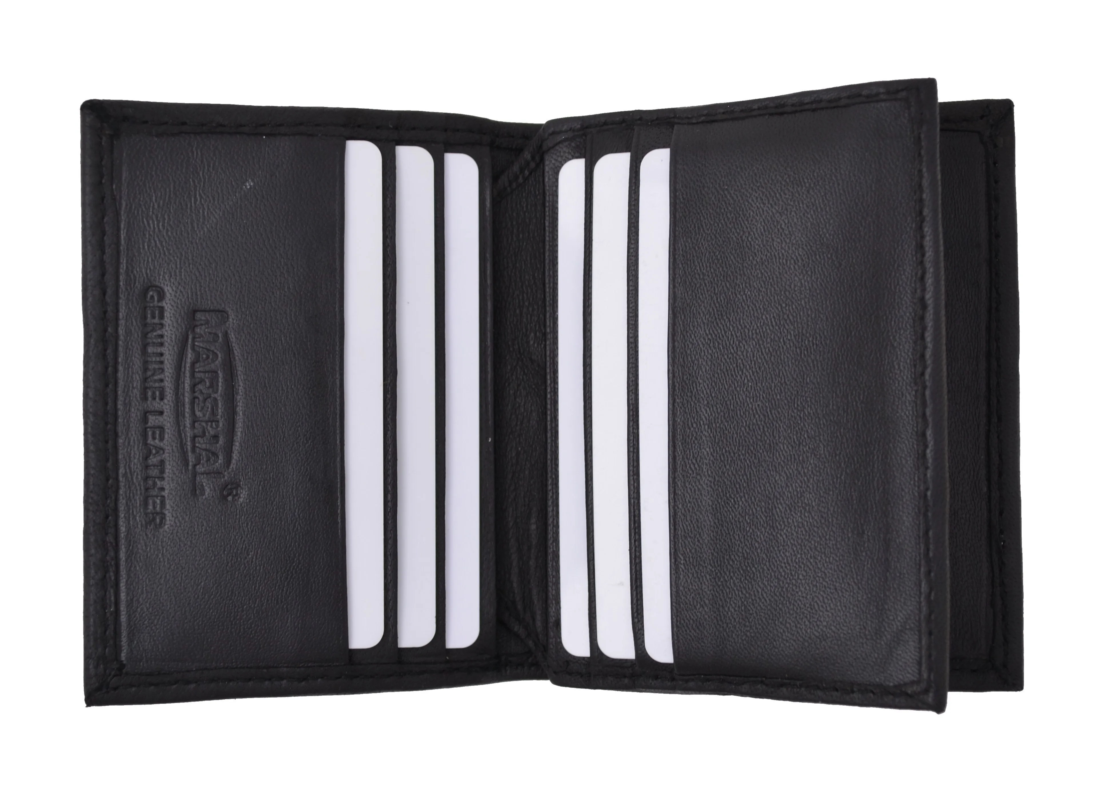 RFID Blocking Premium Genuine Leather Multi Credit Card Holder Wallet with Center Flap RFIDP74