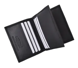 RFID Blocking Premium Genuine Leather Multi Credit Card Holder Wallet with Center Flap RFIDP74
