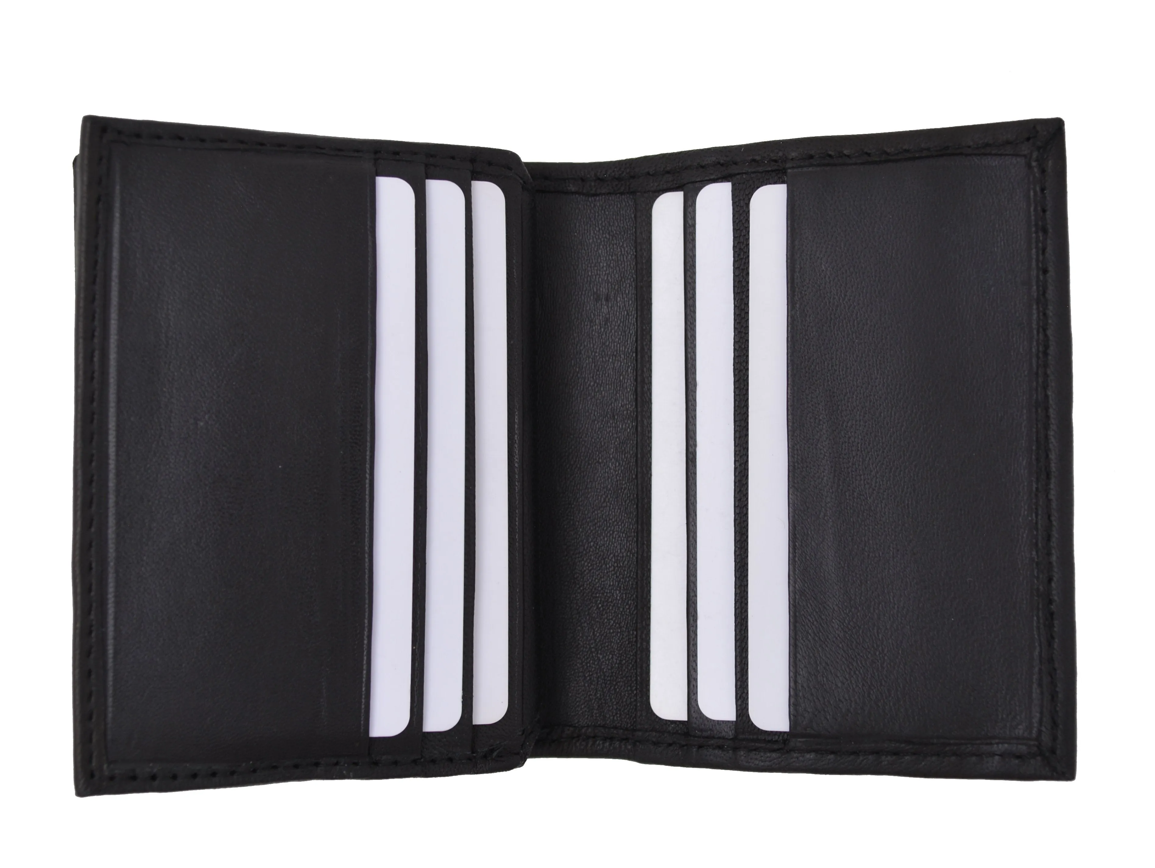 RFID Blocking Premium Genuine Leather Multi Credit Card Holder Wallet with Center Flap RFIDP74