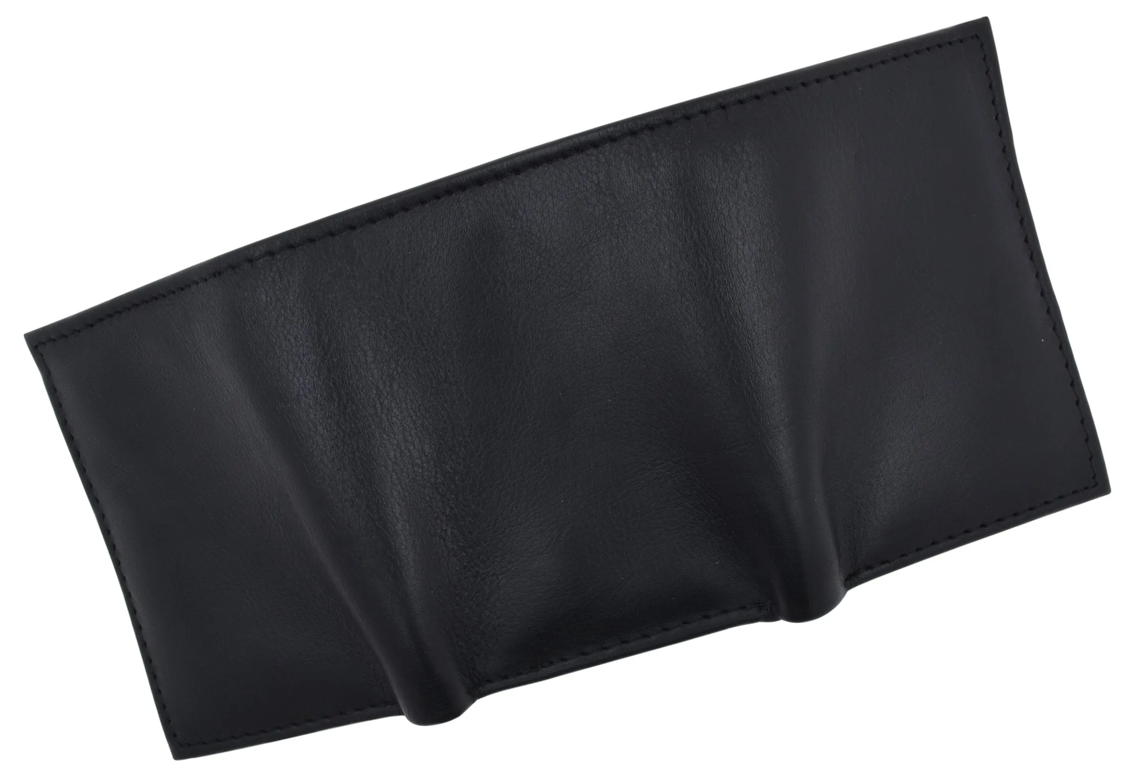 RFID Blocking Premium Leather Black Classic Trifold Credit Card ID Wallet Box RFID520055