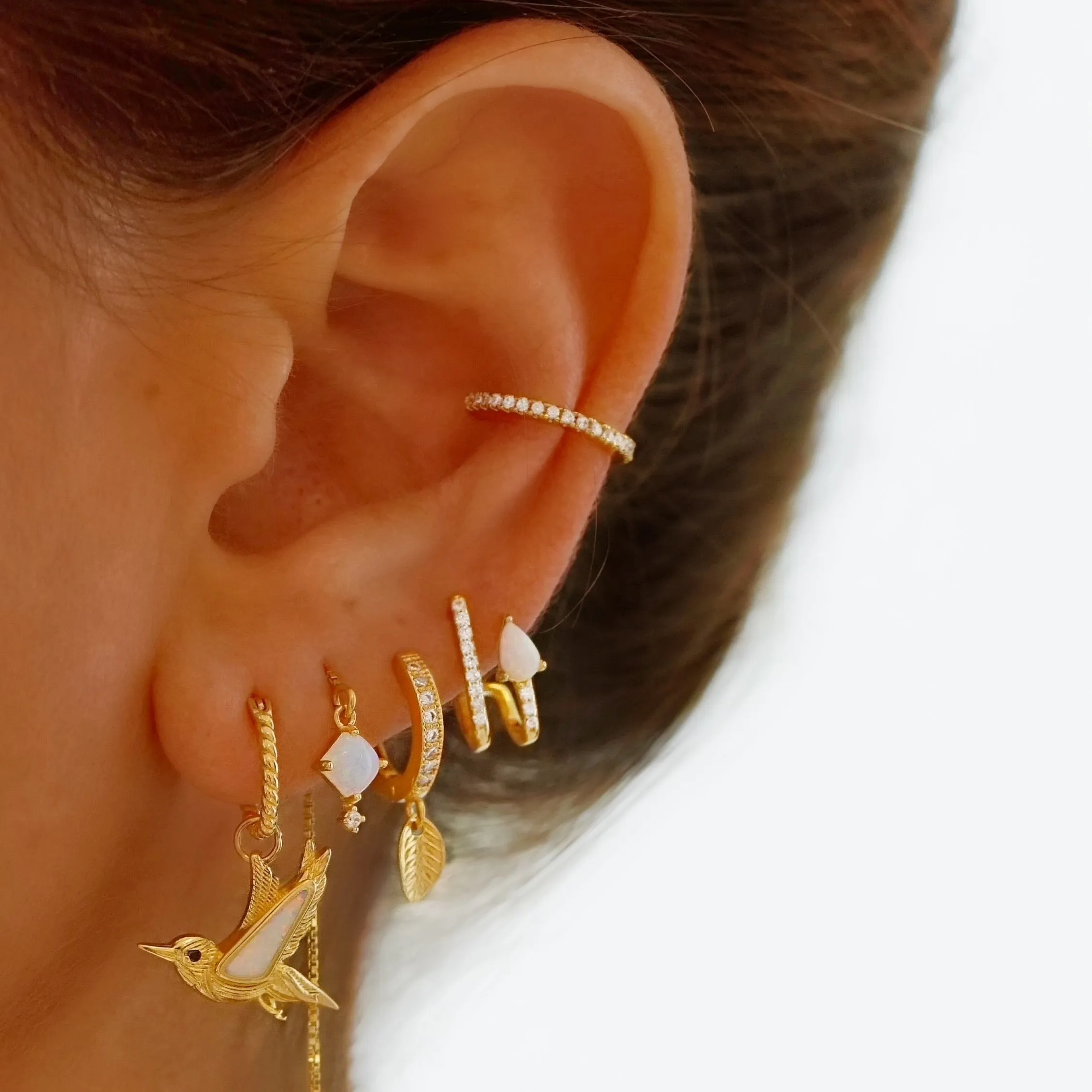 Silver Opal Hummingbird Earring (I'm Not Perfect)