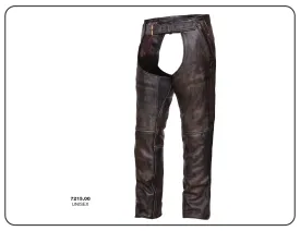 Unisex Montana Brown Premium Leather Motorcycle Chaps